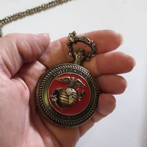 USMC United States Marine Corps pocket watch. Belt buckles flags availbl.